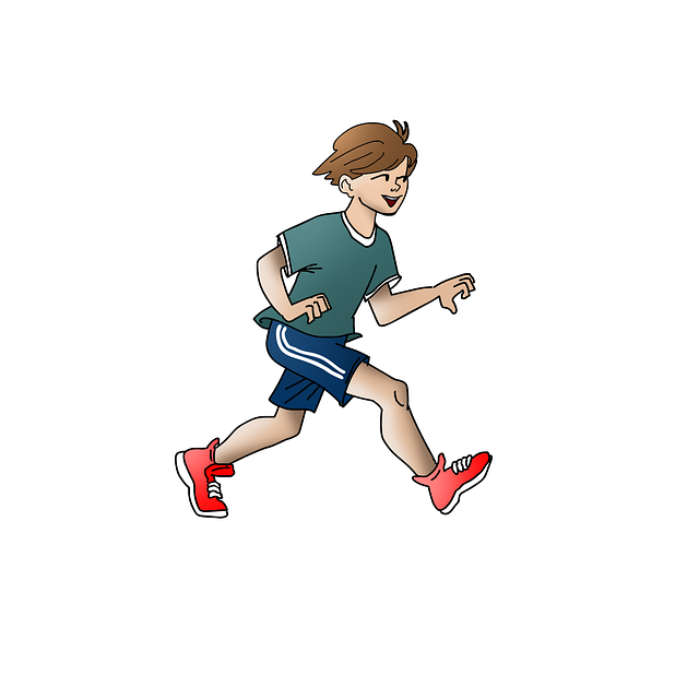 Free boy run football illustration