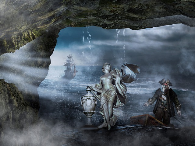 Free pirate urn pirate caravel illustration