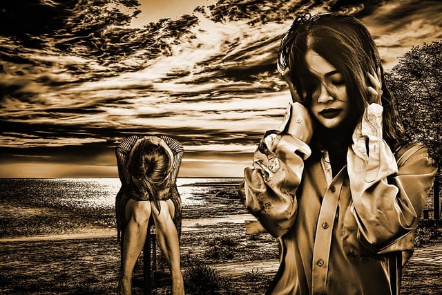 Free women nature sad illustration