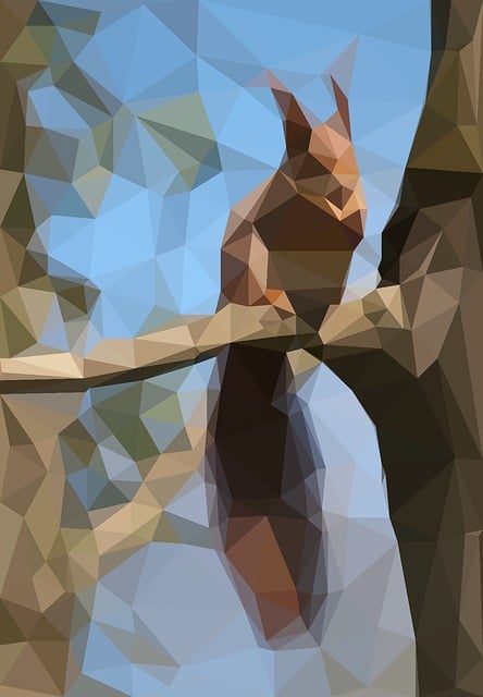 Free squirrel pixel art mosaic vector