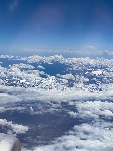 Wolken, Flugzeug, Himmel, Berge, Alpen
