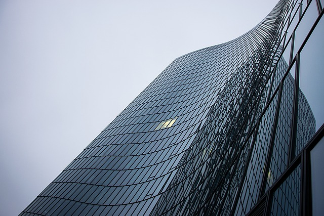 Gebäude, Glas, Welle, Architektur