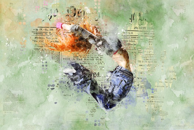 Free hip hop dancing artwork illustration