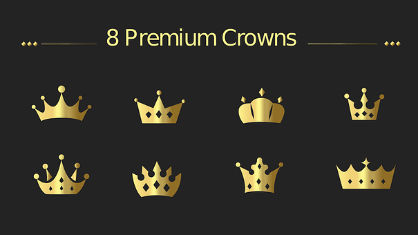 Koruna, Symbol, Prémie, Zlato, Odznak