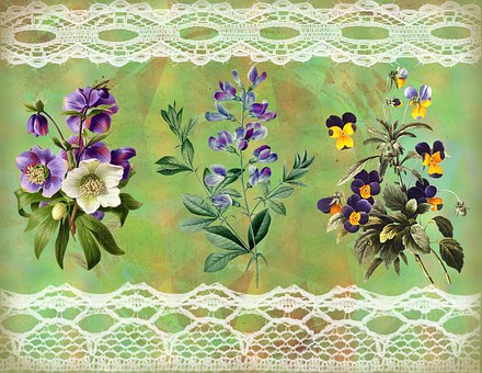 Scrapbog, Blomster, Kunst, Mønster