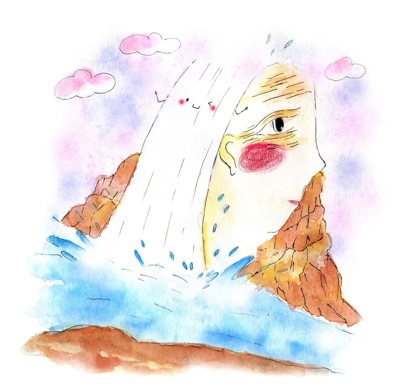 Download Waterfall, River, Face. Royalty-Free Stock Illustration Image ...