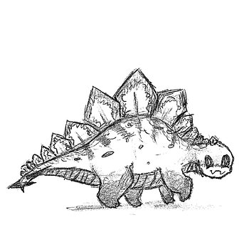 Søt, Stegosaurus, Dinosaur, Skisse