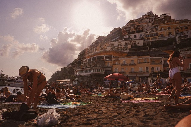 Positano, Italien, Strand, Europa, Meer