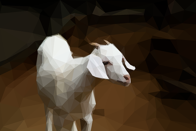 Free young goat goat pixel art vector