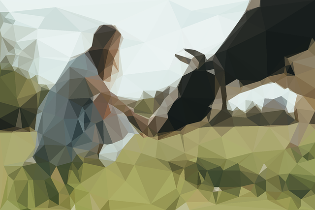 Free Woman Feeding A Cow Farm vector and picture