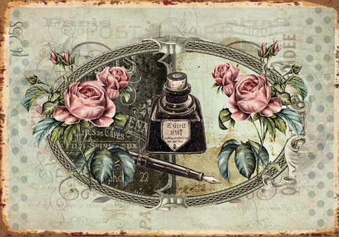Clásico, Flor, Tinta, Escribir, Dibujar