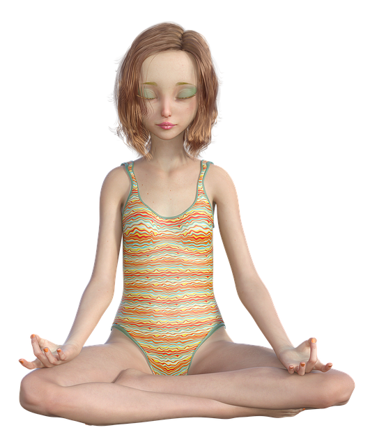 Free woman girl meditate illustration