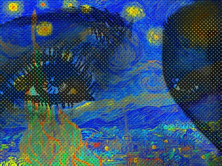 Van Gogh, Fan Art, Ogen, Nft