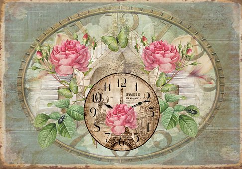 Clásico, Flor, Reloj, Tiempo