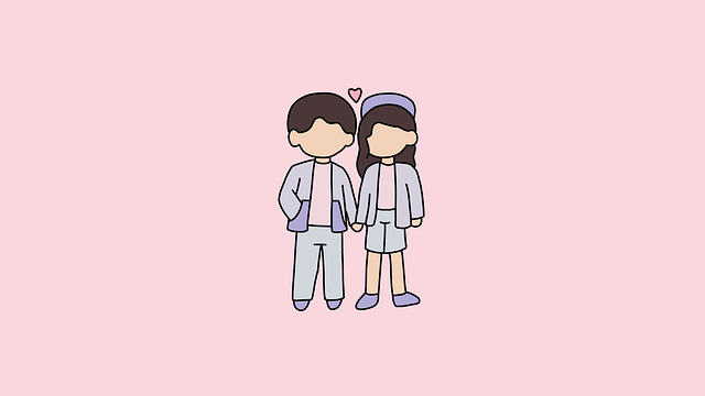 Free cute couple cartoon couple digital art illustration