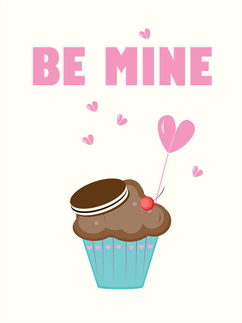 Free valentine cupcake be mine illustration