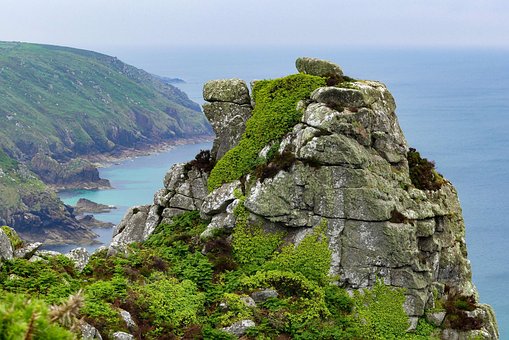 Cornwall, Felsiger Berg, England, Natur