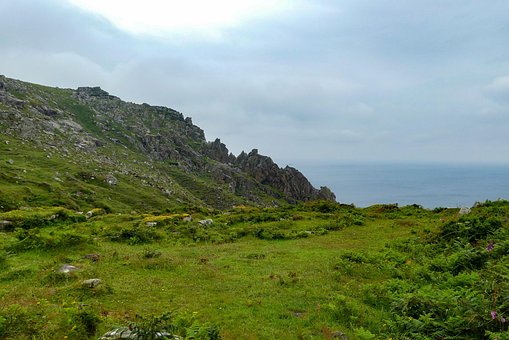 Cornwall, Berg, England, Meer