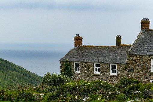 Cornwall, England, Hütte, Natur, Meer