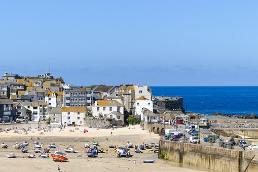 Cornwall, Beachtown, England, By