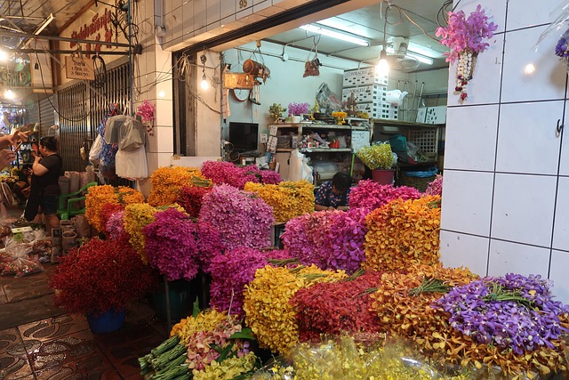 Blumen, Markt, Bangkok, Thailand, Asien