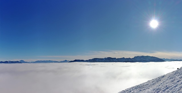 Berge, Gipfel, Wolken, Nebel, Schnee