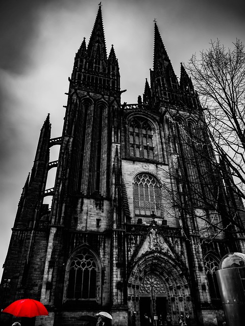 Quimper, Catedral, Preto E Branco