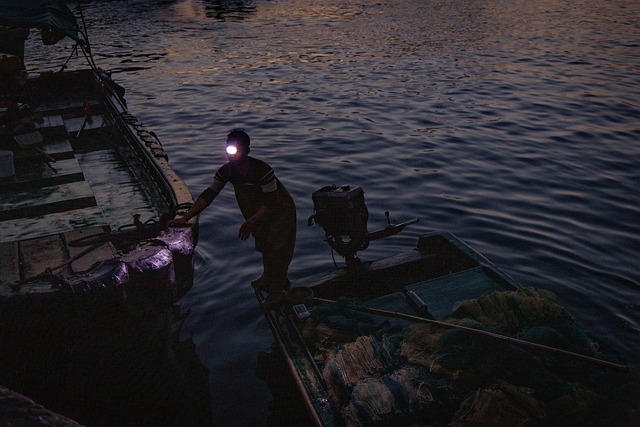 Vissers, Vissersboot, Zonsopkomst