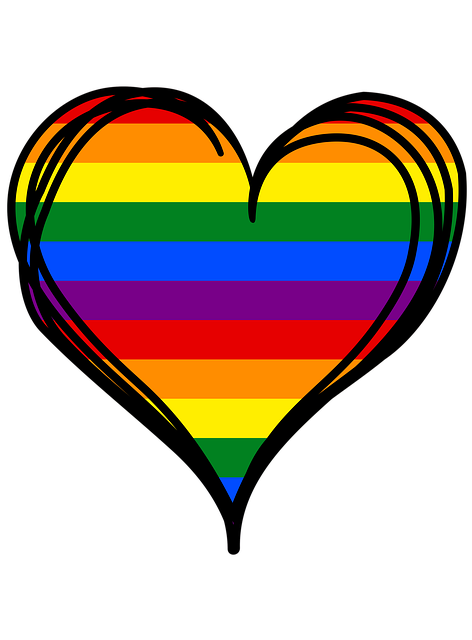 Regenbogenherz, Herz Doodle, Lgbt-Herz