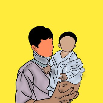 Free Parents Vector Drawing Baby illustration and picture