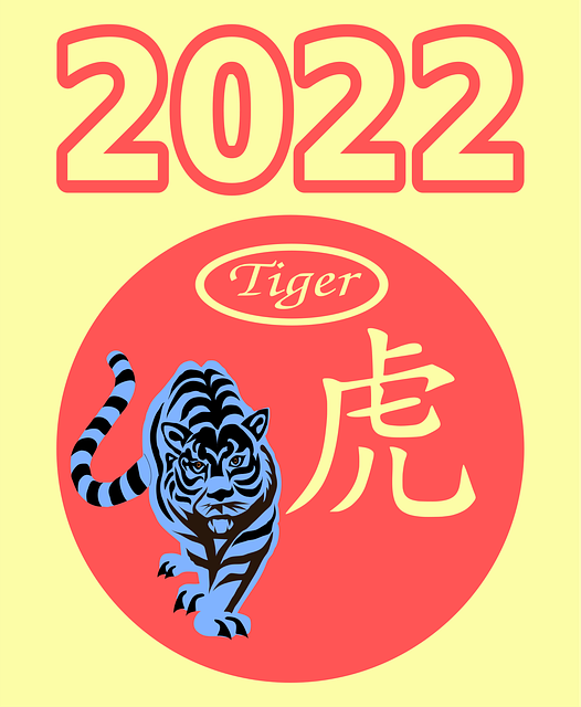 Free Year Of The Tiger Blue Tiger vector and picture