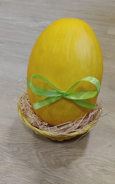 Påskeæg, Påske, Strå, Bånd, Gave, Melon