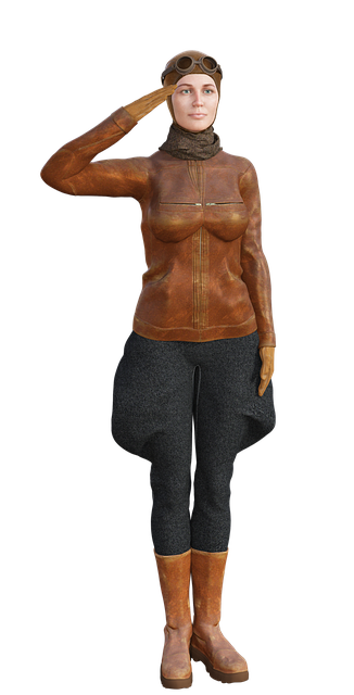 Free woman pilot uniform illustration