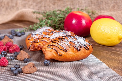 Gebäck, Süßer Kuchen, Beeren, Himbeere