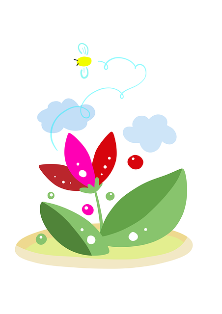Free Bee Flower illustration and picture