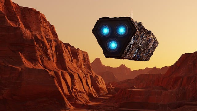 Free spaceship sci-fi alien illustration