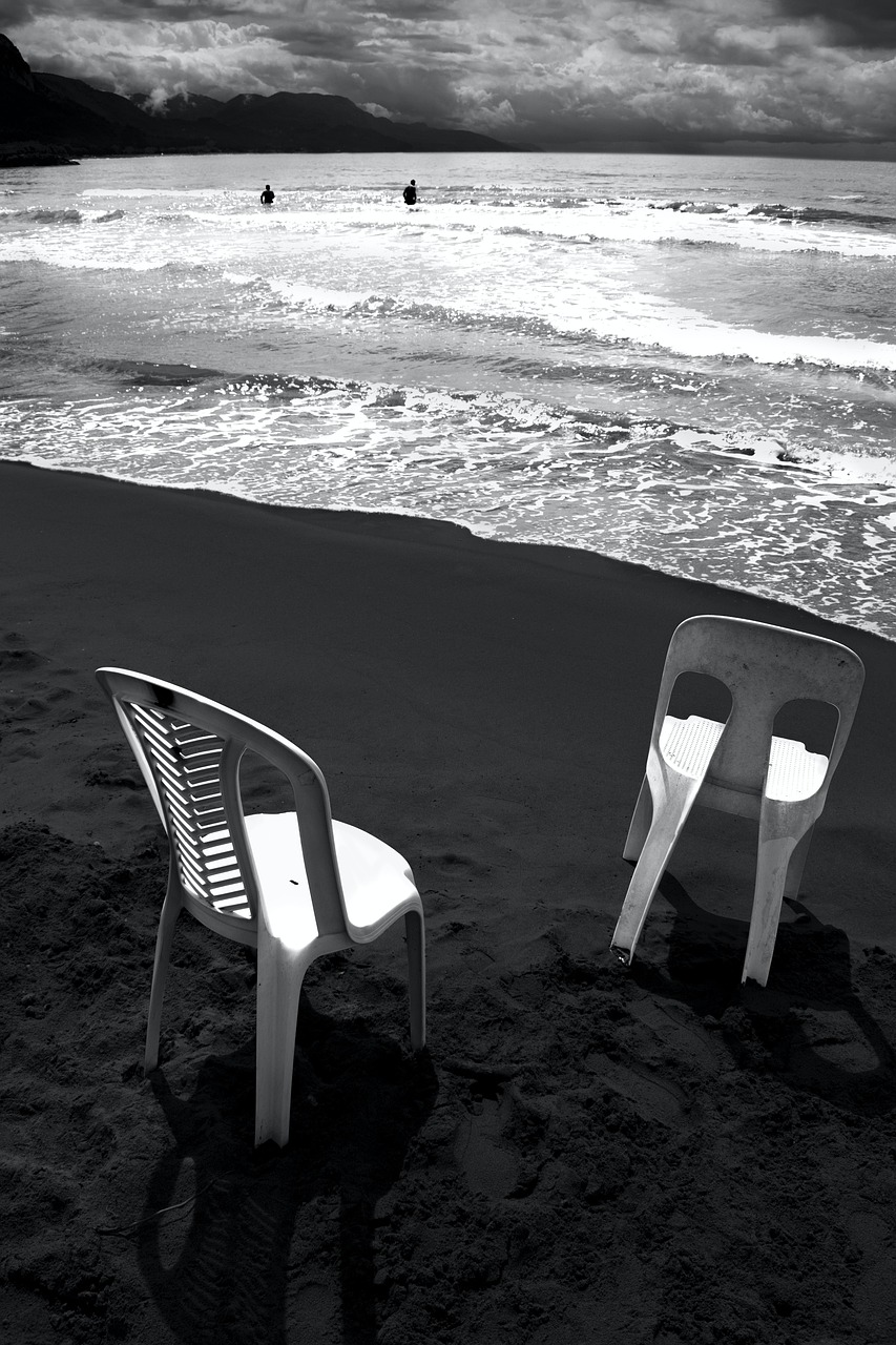 Chairs Sea Beach Black And - Free photo on Pixabay - Pixabay