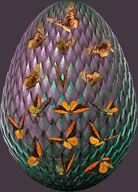 Free egg butterfly easter illustration