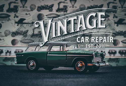 Wagen, Motor, Retro, Alt, Die Schrift