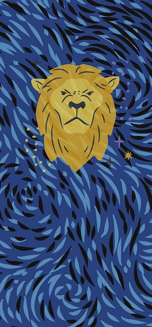 Free leo stars feline illustration