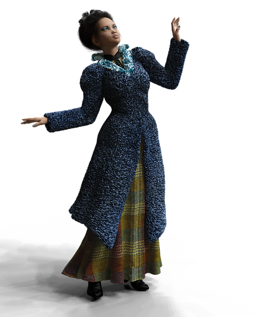 Free woman coat pose illustration
