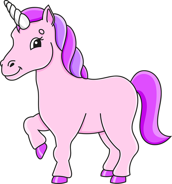 Free fairytale unicorn horse illustration