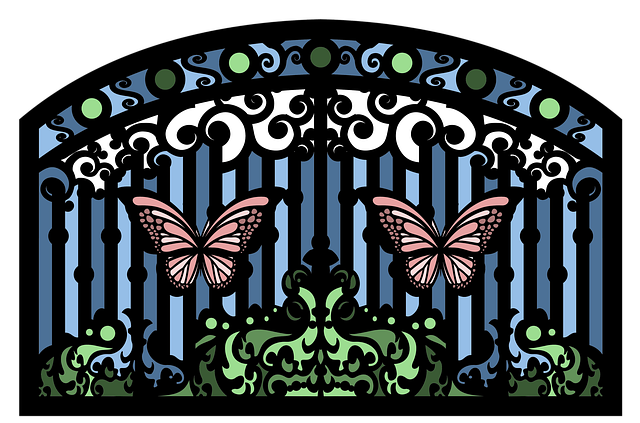 Free gate garden gate iron gate illustration