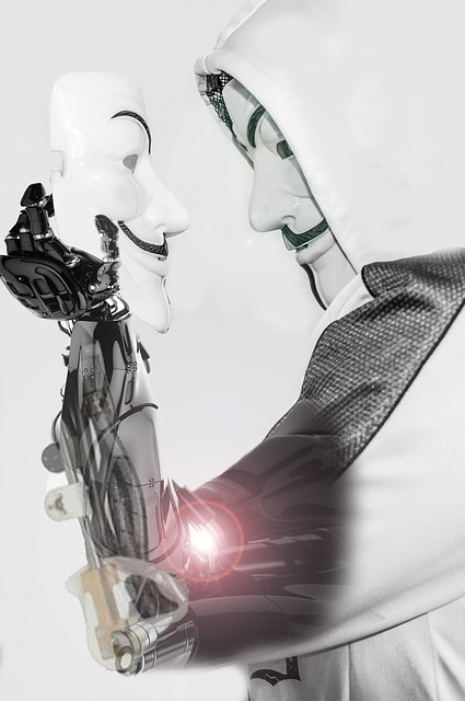 Roboter, Mensch, Anonymus, Maske