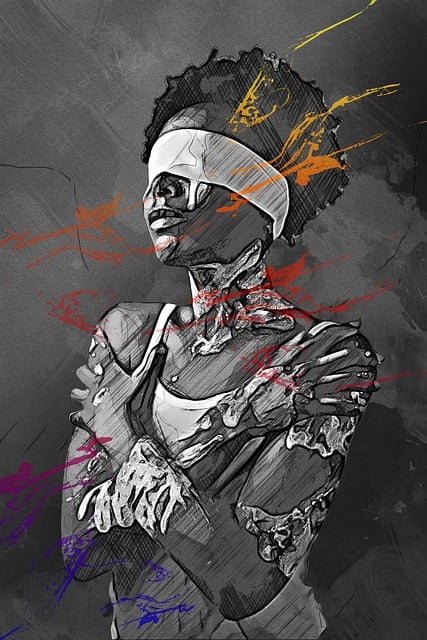 Free woman blindfold beauty illustration
