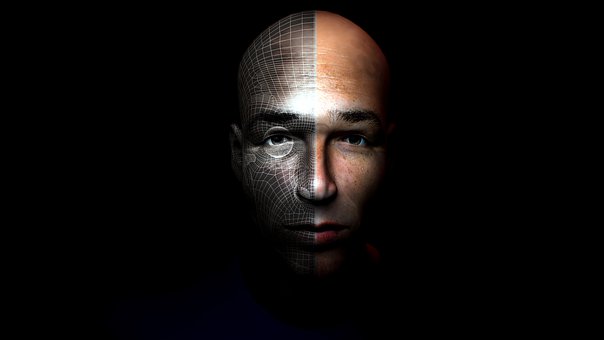 Om, Portret, Render 3D, Mockup 3D, Față
