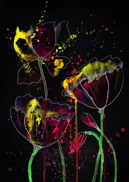 Free flowers stains contrast illustration