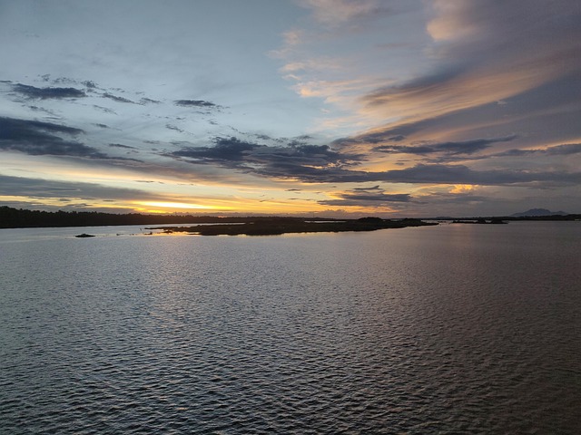 Solnedgang, Skumring, Strand, Dæmning