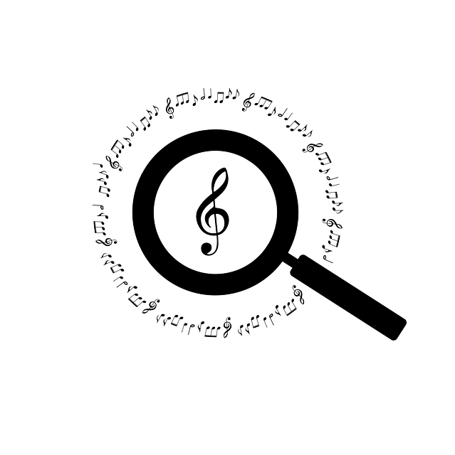 Free music search logo vector