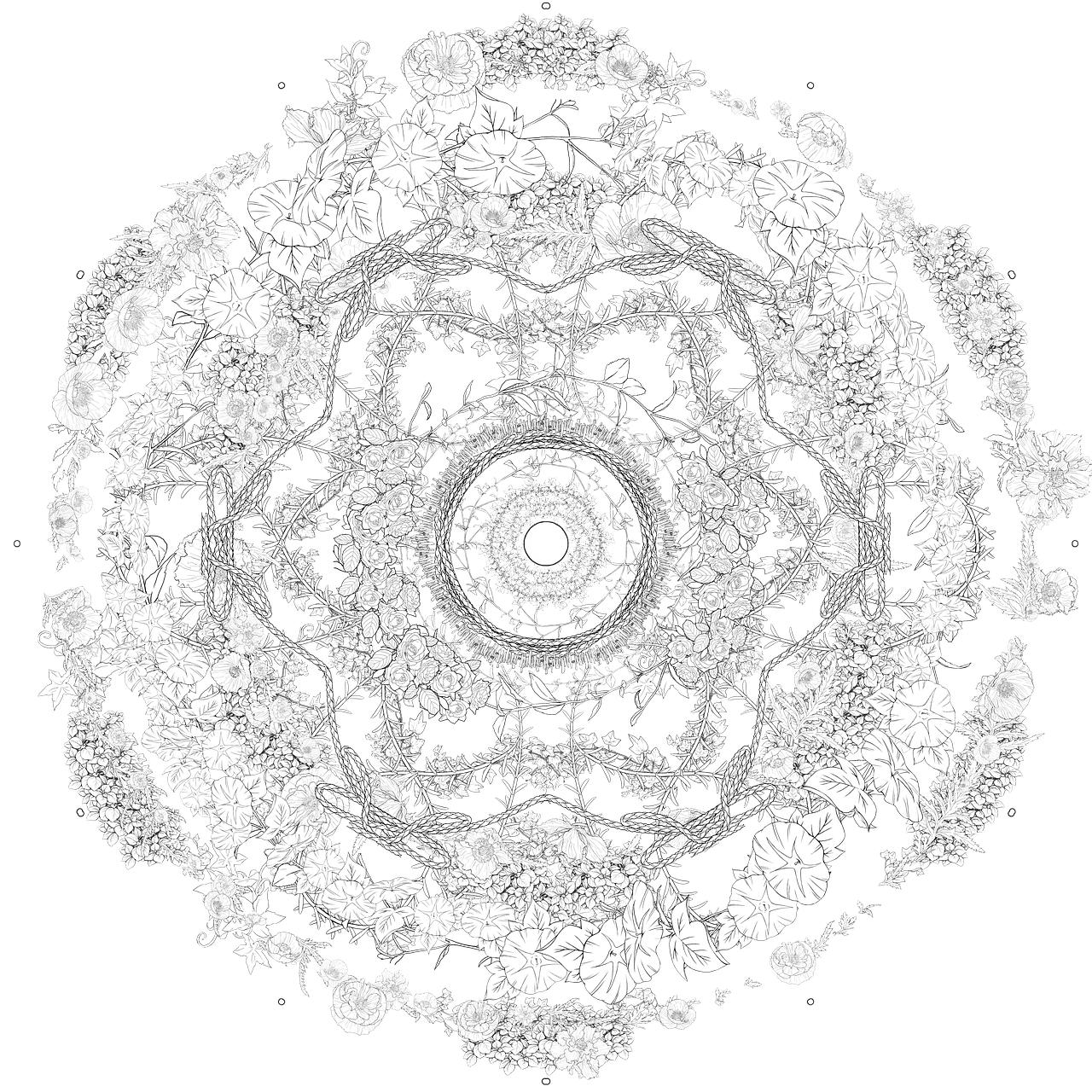 Rosette, Mandala, Ausgeschnitten